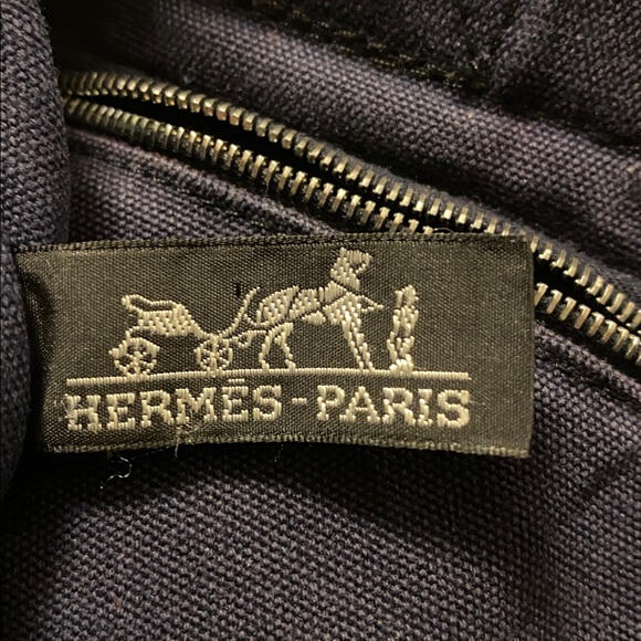 Hermès Fourre-Tout Tote Cotton Canvas Washed Black Navy - Picture 3 of 11